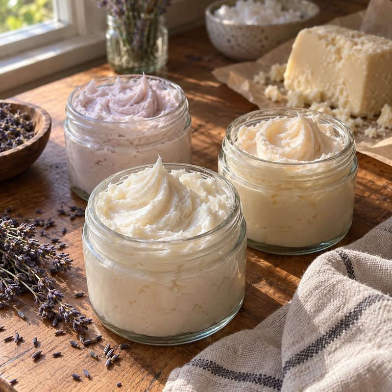 Jars of whipped body butter